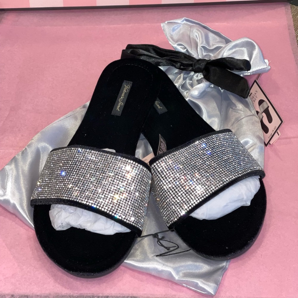 Victoria's Secret Black Velvet Rhinestone
Slippers